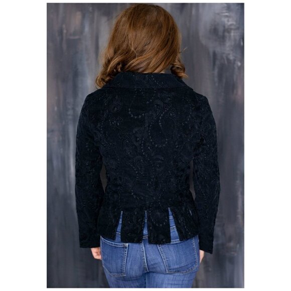An Ren New York Black Embroidered Jacket M - Picture 3 of 5